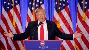 Primera conferencia de Donald Trump como presidente electo: &quot;Vamos a construir un muro y México nos va a devolver el dinero&quot;