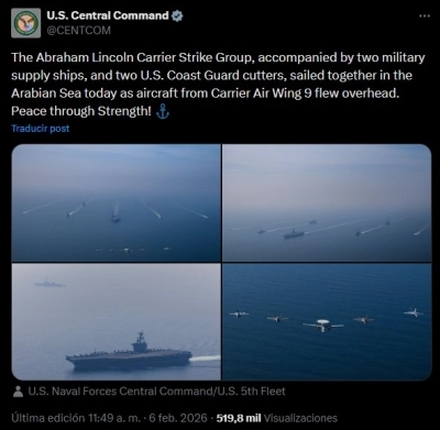 Buques militares y un breve mensaje: nueva publicación de EE.UU. tras negociaciones con Irán