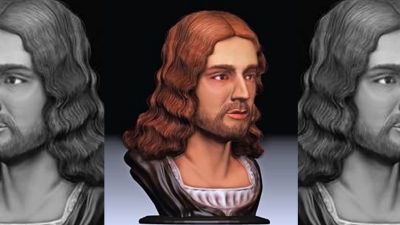 La reconstrucción 3D del rostro del artista Rafael Sanzio.