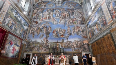 Un momento de la oración ecuménica presidida por el Romano Pontífice León XIV.