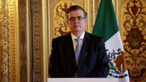 El Secretario de Exteriores de México, Marcelo Ebrard. París, Francia, 1 de julio de 2021.