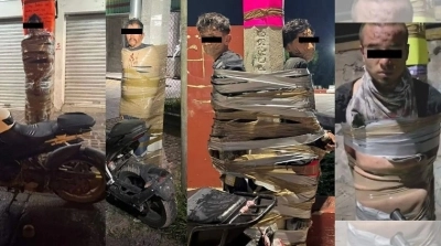 En una semana, cinco hombres amanecieron atados a postes y acusados de robar motocicletas, en Lagos de Moreno