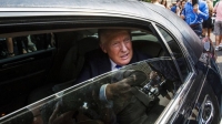 Donald Trump en su limusina antes de ser elegido presidente