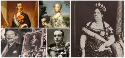 Alfonso XII, Maria Luisa de Parma, Isabel II, Leandro de Borbón y Alfonso XIII.
