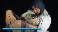 Momia de La Doncella, una adolescente inca sacrificada en el volcán Llullaillaco (Argentina) de la que se ha recuperado ADN mitocondrial.