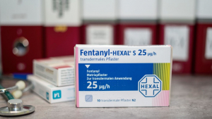 Una caja de pastillas de fentanilo.