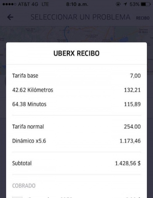 Las tarifas de Uber se han incrementado hasta 5 veces.