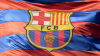 Logo del FC Barcelona en una bandera.