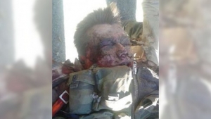 Los restos del piloto ruso que murió después de eyectarse del avión SU-24