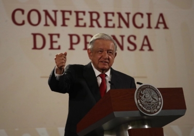 El presidente Andrés Manuel López Obrador durante su conferencia matutina, en septiembre de 2023.