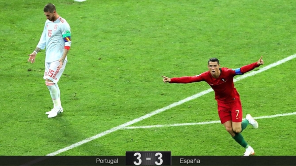 Cristiano Ronaldo le marcó tres goles a España.