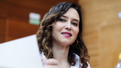 La presidenta de la Comunidad de Madrid, Isabel Díaz Ayuso, en una sesión plenaria de la Asamblea de Madrid, 14 de marzo de 2024.
