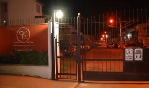 Entrada del fraccionamiento en el que se cometió el homicidio.