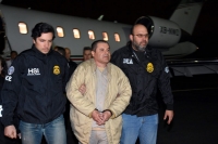El Chapo a su llegada a Nueva York.