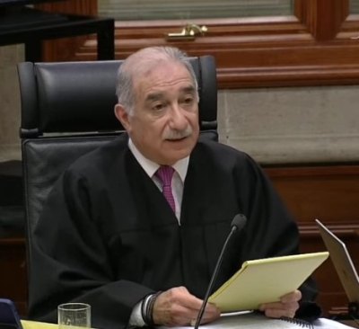 El ministro Alberto Pérez Dayán, este martes, durante la sesión de la SCJN.