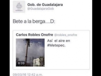 Imagen del mensaje que dio origen a la polémica, pese a ser borrado de la cuenta oficial del Ayuntamiento.