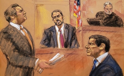 Imagen del juicio de Joaquín Guzmán Loera