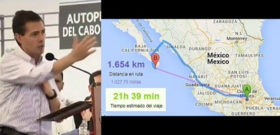 Peña Nieto se vuelve a equivocar; acorta la distancia entre la Ciudad de México y Los Cabos