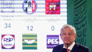 El presidente de México, Andrés Manuel López Obrador, en la primera conferencia tras las elecciones el domingo, 7 de junio de 2021