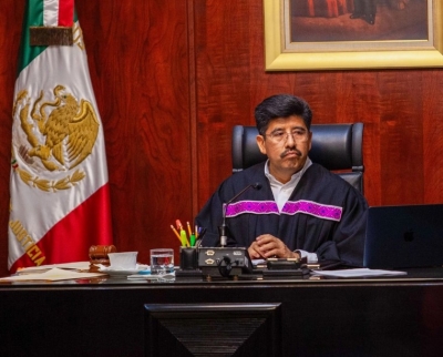 El ministro presidente de la Suprema Corte de Justicia de la Nación, Hugo Aguilar Ortiz .