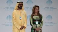 Mohamed bin Rashid Al Maktum y su esposa, la princesa Haya Al Hussein, en Dubái, Emiratos Árabes Unidos, 2018.