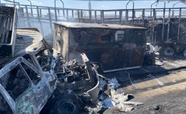 El accidente dejó al menos cinco muertos y 14 lesionados. 
