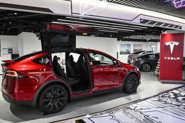 Venta de vehículos Tesla en imagen de archivo.