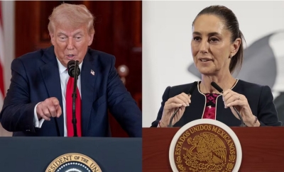 El presidente de Estados Unidos, Donald Trump, y la presidenta de México, Claudia Sheinbaum.