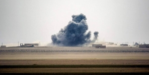 Imagen de una explosión en el norte de Siria, de este miércoles.