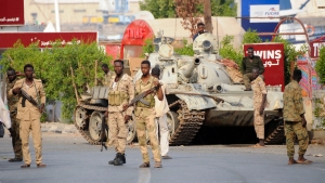 Soldados del Ejército sudanés en la ciudad de Port Sudán, el 20 de abril de 2023.