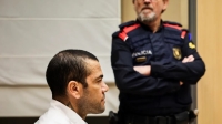 El brasileño Dani Alves durante el juicio que se le realizó el pasado mes de febrero después de poco más de un año en prisión.
