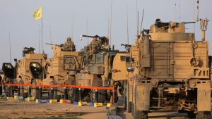 Soldados estadounidenses en el campo petrolífero de Al Omar en la provincia Deir ez Zor, Siria, el 23 de marzo de 2019.