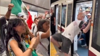 Italiano enojado impide subir al metro a grupo de mexicanos y su respuesta lo enfurece más