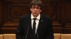 El presidente catalán Carles Puigdemont, durante el discurso ante el Parlament