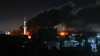 Columnas de humo durante los ataques en Rafah, en el sur de la Franja de Gaza, el 12 de febrero de 2024