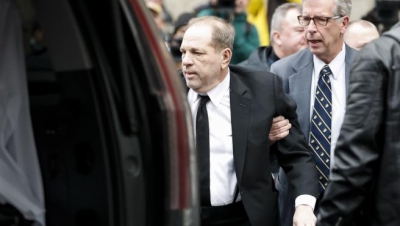 El productor de cine, Harvey Weinstein, a su llegada a la Corte Suprema.