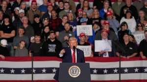 El presidente de EE.UU. Donald Trump en un mitin en Clive, Iowa, 27 de enero del 2026.