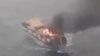 Irán muestra un barco en llamas atacado cerca del estrecho de Ormuz