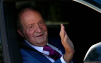 Juan Carlos I dentro de un coche, Madrid (España), el 23 de mayo de 2022.