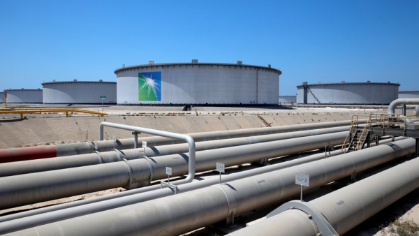 Varios depósitos de petróleo y oleoductos junto a la refinería de Ras Tanura, perteneciente a Aramco, el 21 de mayo de 2018