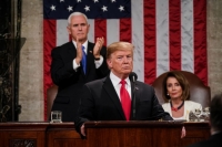 Pence, Trump y Pelosi, febrero 2019