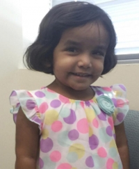 Foto sin fecha distribuida por la policía de Richardson, Texas, de Sherin Mathews, de 3 años. El padre de la niña, Wesley Mathews, fue acusado el 24 de octubre de 2017 de daño agravado en prejuicio de un menor.