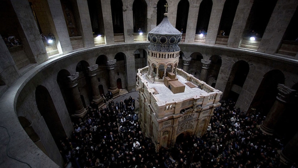 El Edículo renovado en la Iglesia del Santo Sepulcro de Jerusalén, el 22 de marzo de 2017.