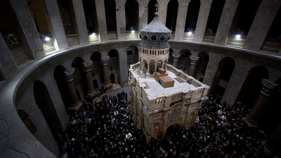 El Edículo renovado en la Iglesia del Santo Sepulcro de Jerusalén, el 22 de marzo de 2017.
