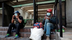 Personas sin hogar en la Ciudad de México, el 2 de abril de 2020.