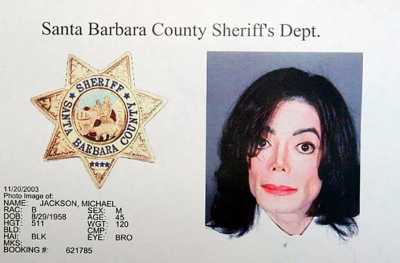 Jackson en una ficha de la policía en 2003