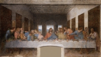 Pintura mural original de Leonardo da Vinci 'La última cena'