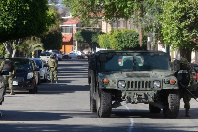 Soldados durante un operativo en Zapopan, Jalisco.