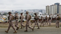 Cuerpo de Marines de EE.UU. patrullando la zona fronteriza entre EE.UU. y México. San Diego, California, 7 de febrero de 2025.