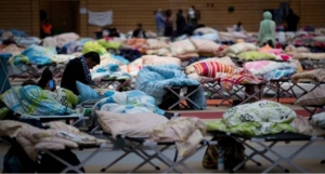 Refugiados en un centro de acogida en Berlín, en 2015.